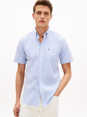 Regular Fit Striped Seersucker Shirt