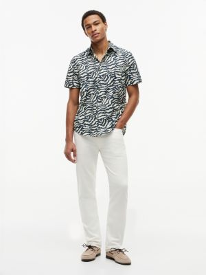 Мужские рубашки Tommy Hilfiger Palm Leaf Print Paper-Touch Shirt — фото 2