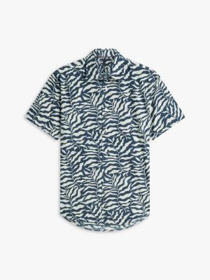 Мужские рубашки Tommy Hilfiger Palm Leaf Print Paper-Touch Shirt — фото 5