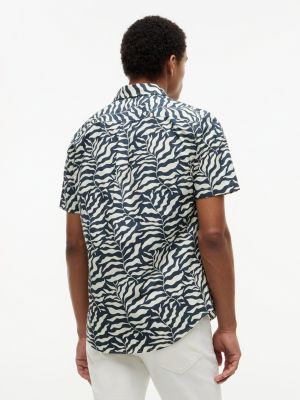 Мужские рубашки Tommy Hilfiger Palm Leaf Print Paper-Touch Shirt — фото 4