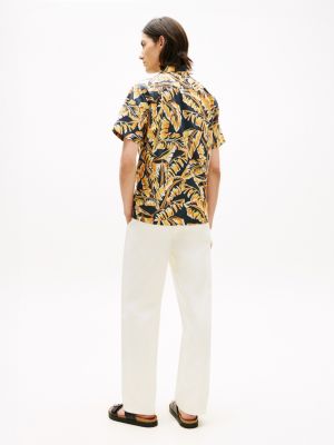 Мужские рубашки Tommy Hilfiger Palm Leaf Print Paper-Touch Camp Shirt — фото 4