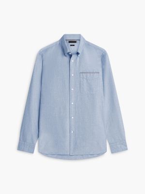 Мужские рубашки Tommy Hilfiger Regular Fit Stripe Pocket Oxford Shirt — фото 5