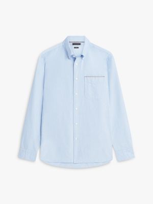Мужские рубашки Tommy Hilfiger Regular Fit Stripe Pocket Oxford Shirt — фото 6