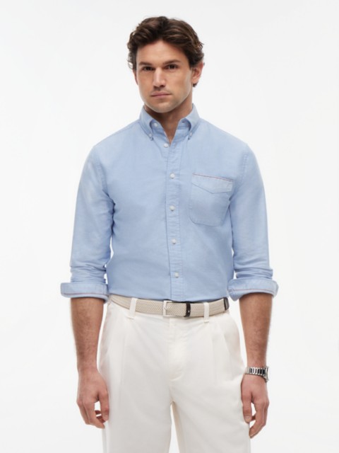 Мужские рубашки Tommy Hilfiger Regular Fit Stripe Pocket Oxford Shirt