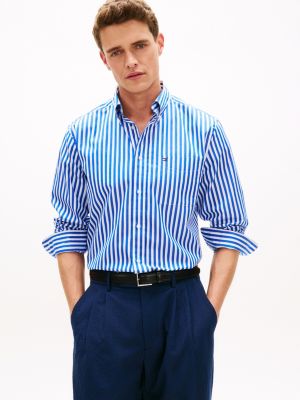 Classic Fit Stripe Poplin Shirt
