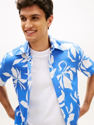 Мужские рубашки Tommy Hilfiger Tropical Print Cotton-Linen Blend Shirt — фото 2