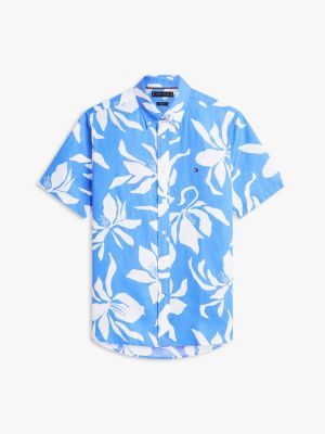 Мужские рубашки Tommy Hilfiger Tropical Print Cotton-Linen Blend Shirt — фото 5
