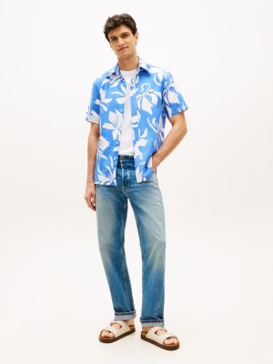 Мужские рубашки Tommy Hilfiger Tropical Print Cotton-Linen Blend Shirt — фото 3