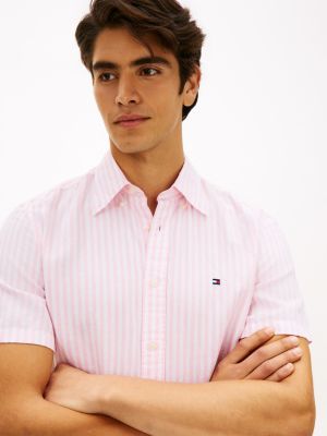 Мужские рубашки Tommy Hilfiger Striped Cotton-Linen Blend Shirt — фото 2