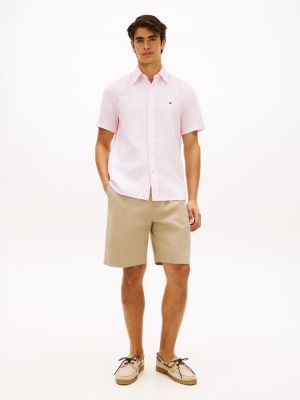 Мужские рубашки Tommy Hilfiger Striped Cotton-Linen Blend Shirt — фото 3