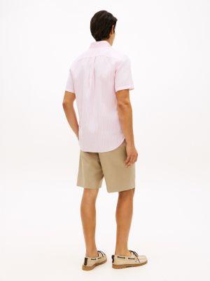 Мужские рубашки Tommy Hilfiger Striped Cotton-Linen Blend Shirt — фото 4