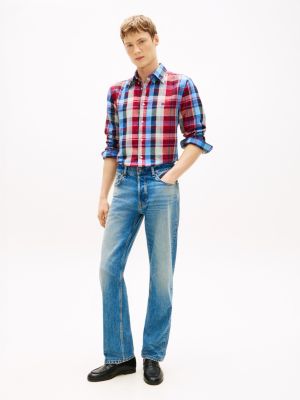 Мужские рубашки Tommy Hilfiger Regular Madras Check Linen-Blend Shirt — фото 3