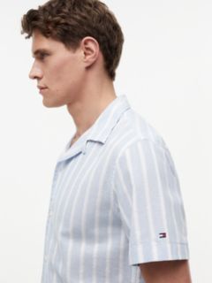 Striped Cotton-Linen Blend Camp Shirt — Sweet Blue Stripe 3
