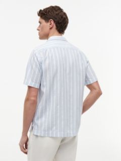 Striped Cotton-Linen Blend Camp Shirt — Sweet Blue Stripe 4