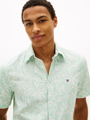 Мужские рубашки Tommy Hilfiger Printed Cotton-Linen Blend Shirt — фото 3