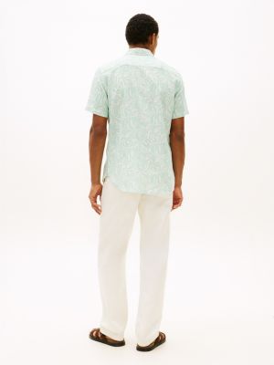 Мужские рубашки Tommy Hilfiger Printed Cotton-Linen Blend Shirt — фото 4