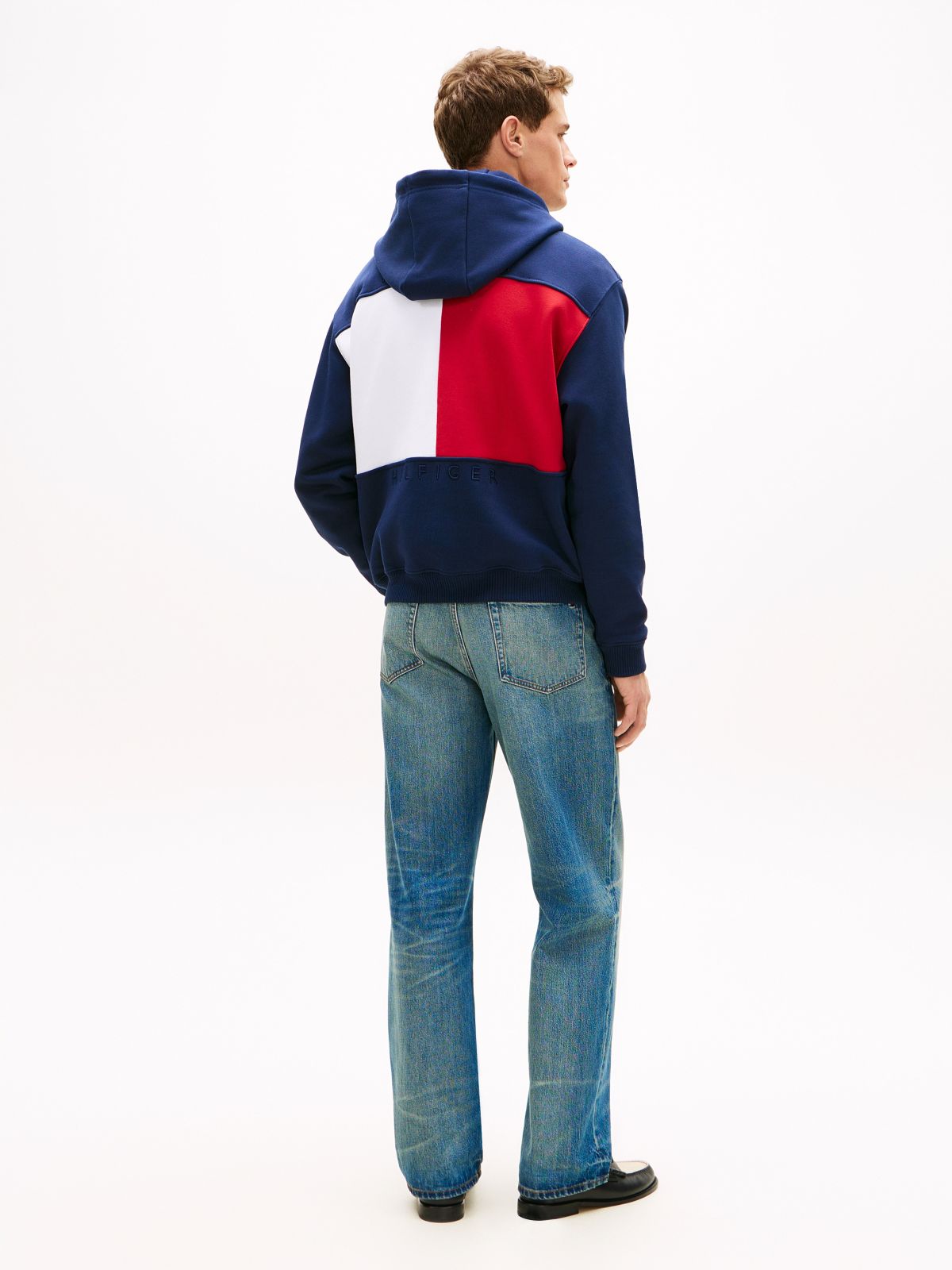 Back Flag Logo Pullover Hoodie — Light Navy