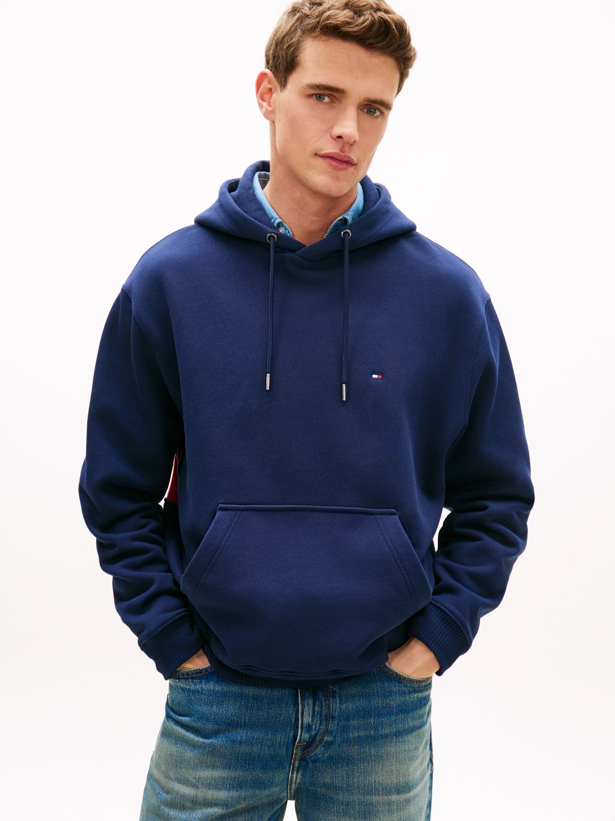 Back Flag Logo Pullover Hoodie — Light Navy