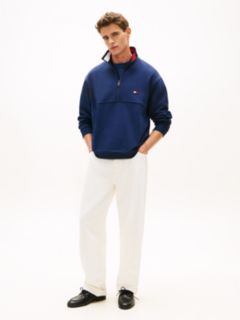 Flag Logo Quarter-Zip Sweatshirt — Light Navy 2