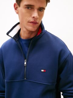 Flag Logo Quarter-Zip Sweatshirt — Light Navy 3