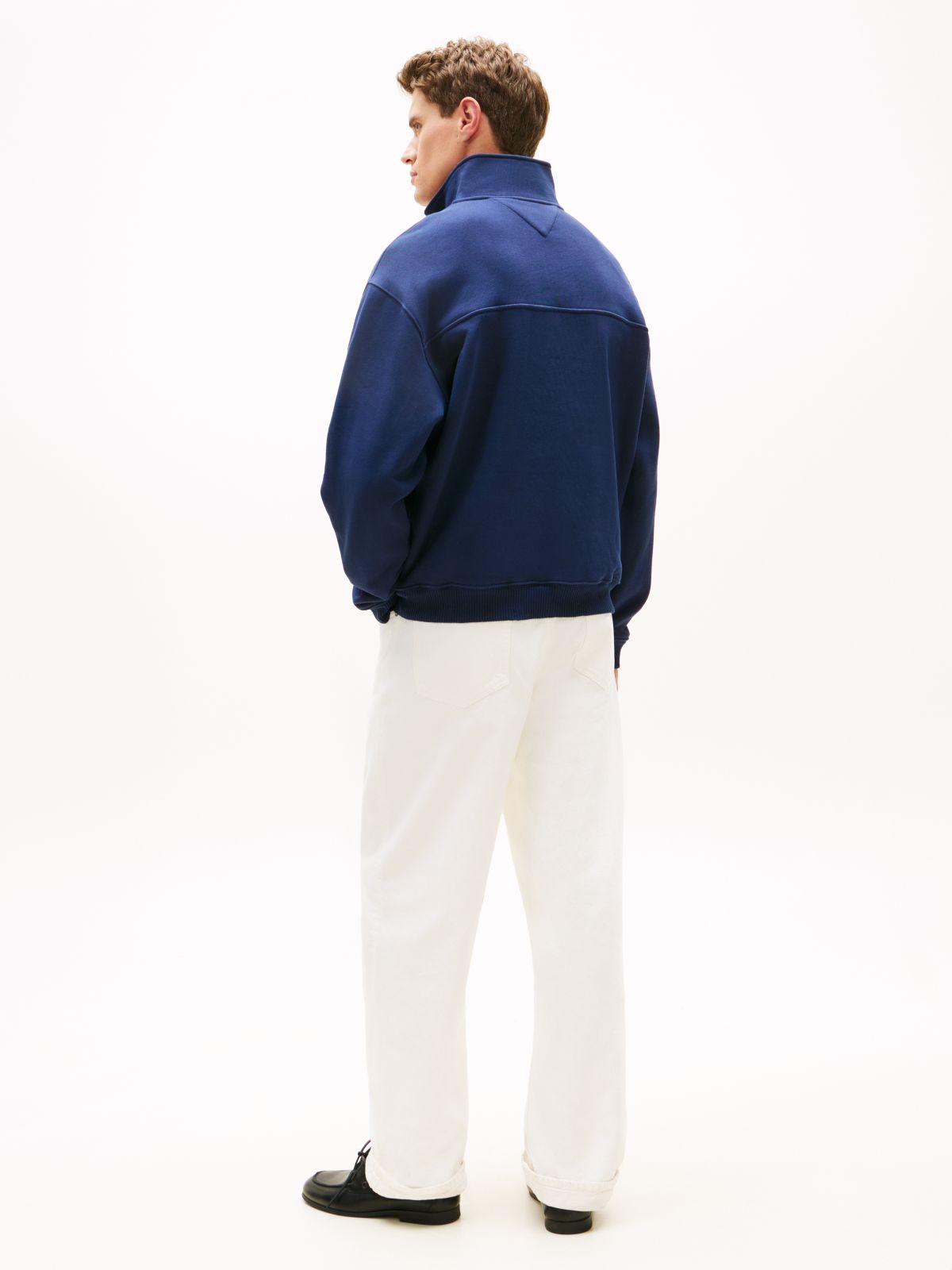 Flag Logo Quarter-Zip Sweatshirt — Light Navy