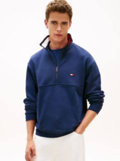 Flag Logo Quarter-Zip Sweatshirt — Light Navy 1