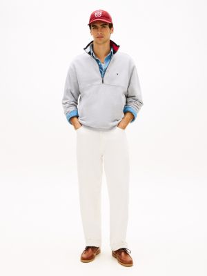 Мужские худи Tommy Hilfiger Flag Logo Quarter-Zip Sweatshirt — фото 3