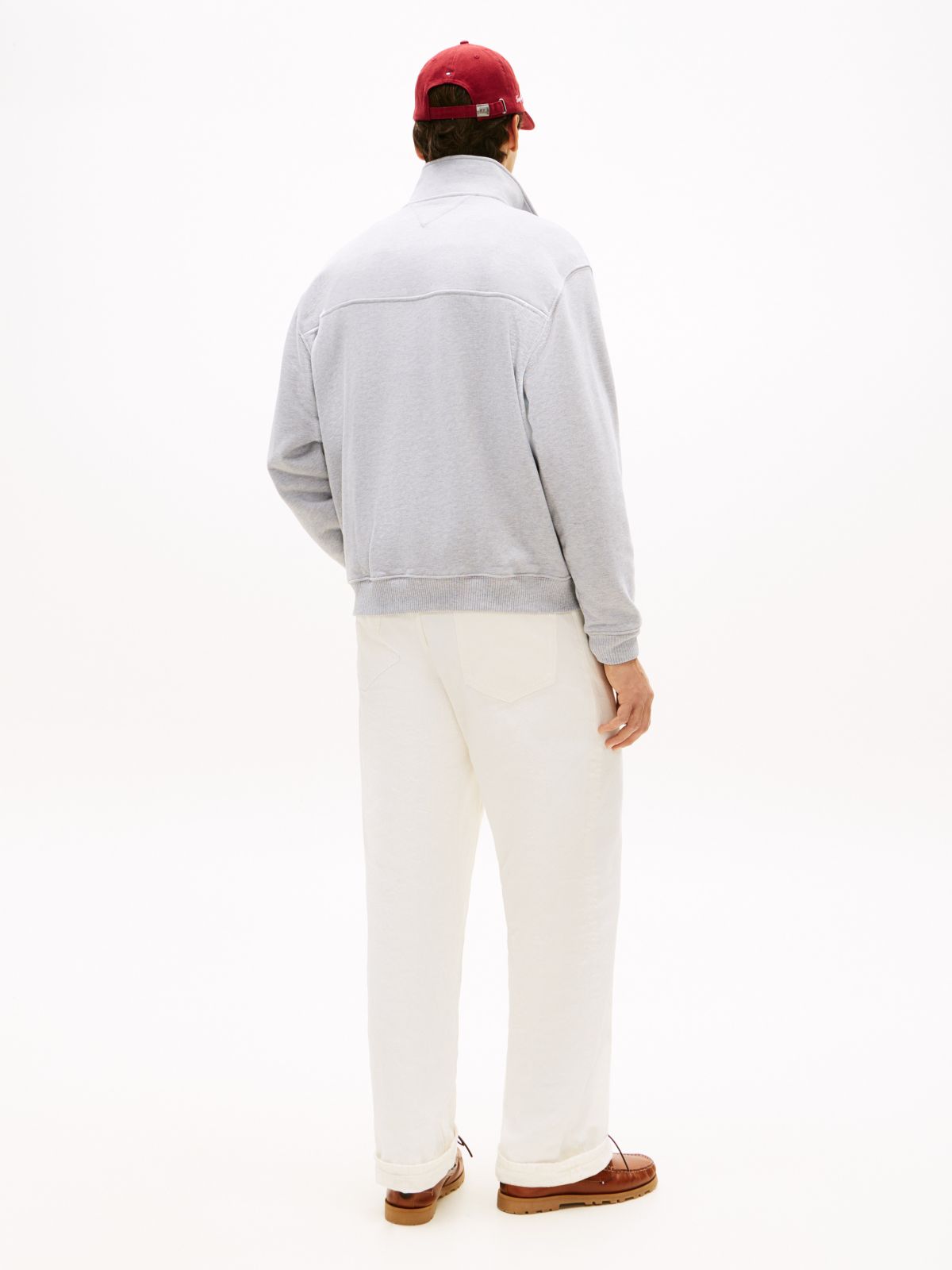 Flag Logo Quarter-Zip Sweatshirt — Light Grey Heather