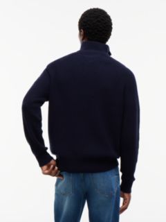 Fisherman Knit Quarter-Zip Sweater — Navy Blue 6