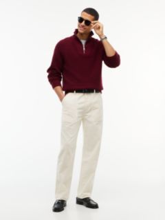 Fisherman Knit Quarter-Zip Sweater — Burgundy 2