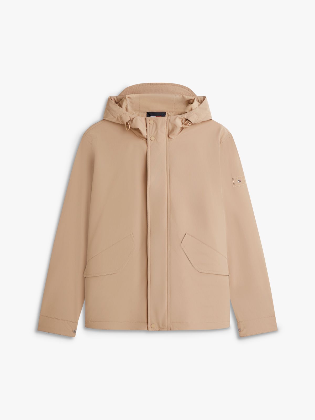 Water-Repellent Packable Hooded Jacket — Coastal Taupe