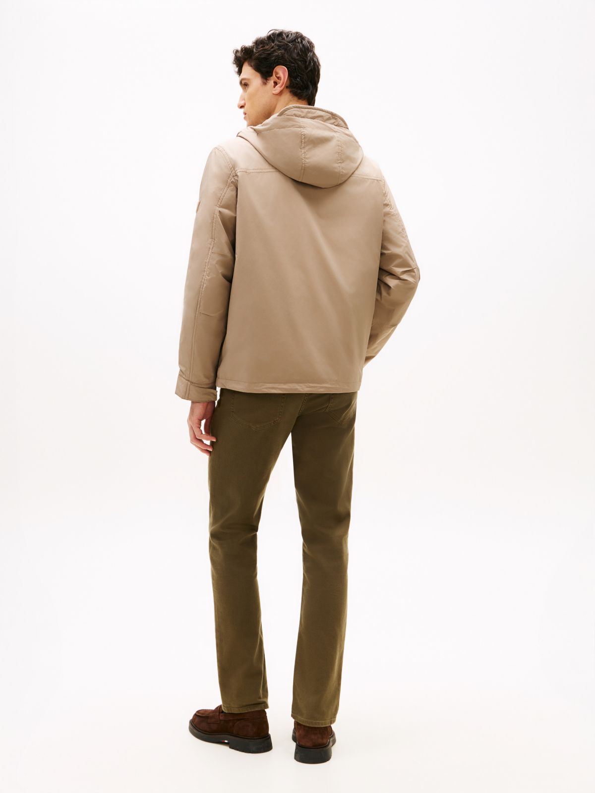 Water-Repellent Packable Hooded Jacket — Coastal Taupe