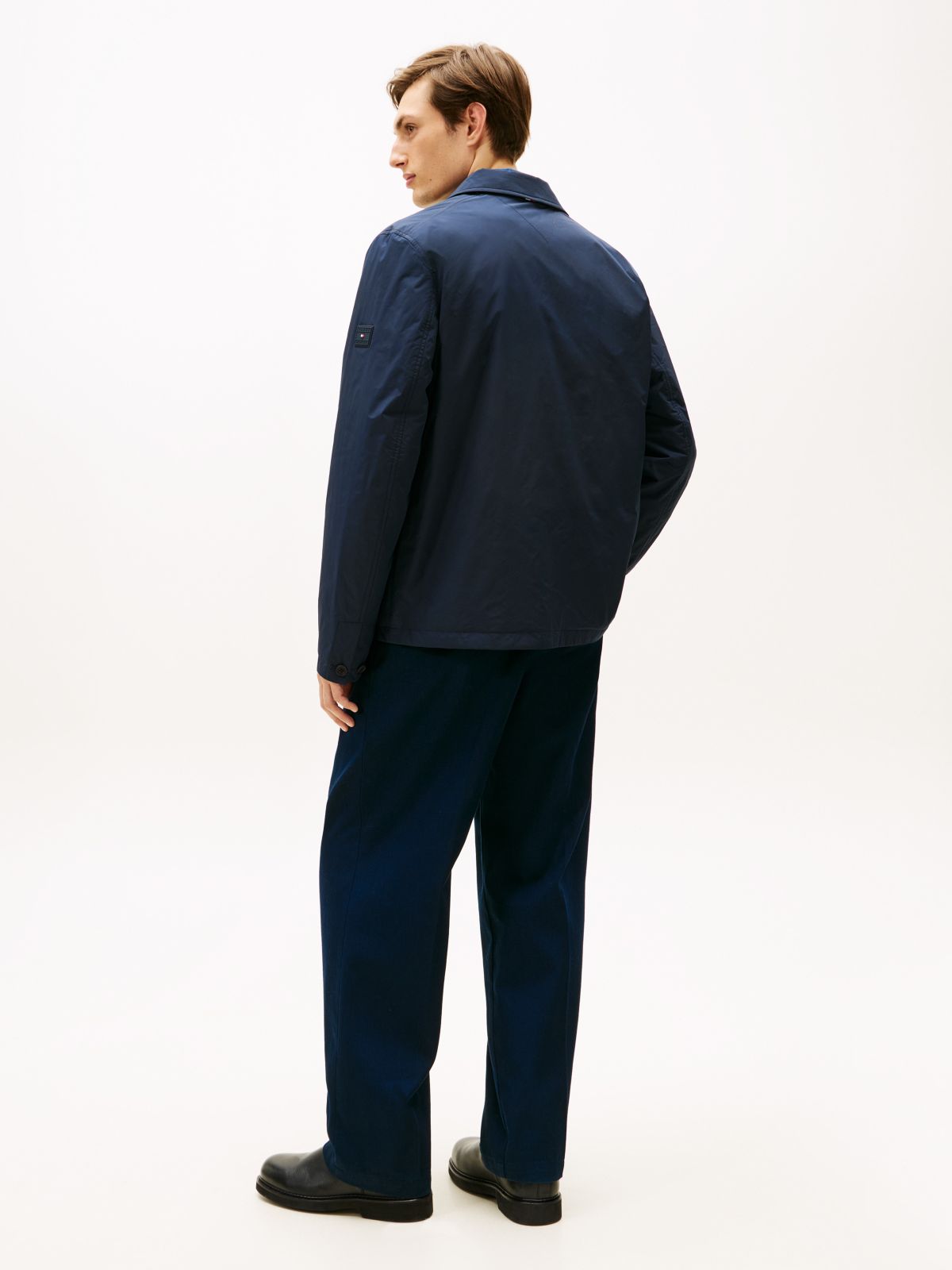 Water-Repellent Packable Chore Jacket — Navy