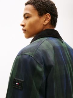 Relaxed Padded Waxed Tartan Barn Coat — Blue/Green Multi 5