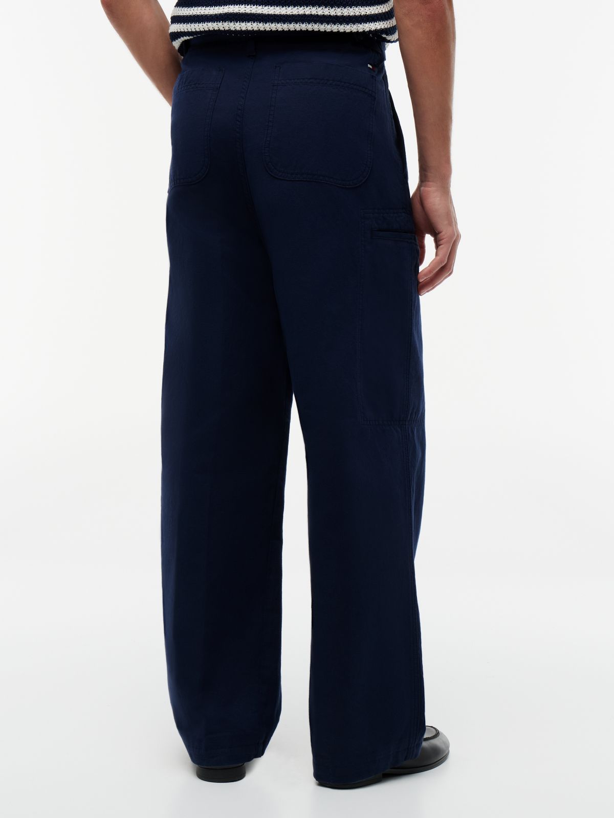Cotton-Linen Blend Utility Chino — Navy