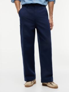 Cotton-Linen Blend Utility Chino — Navy 1