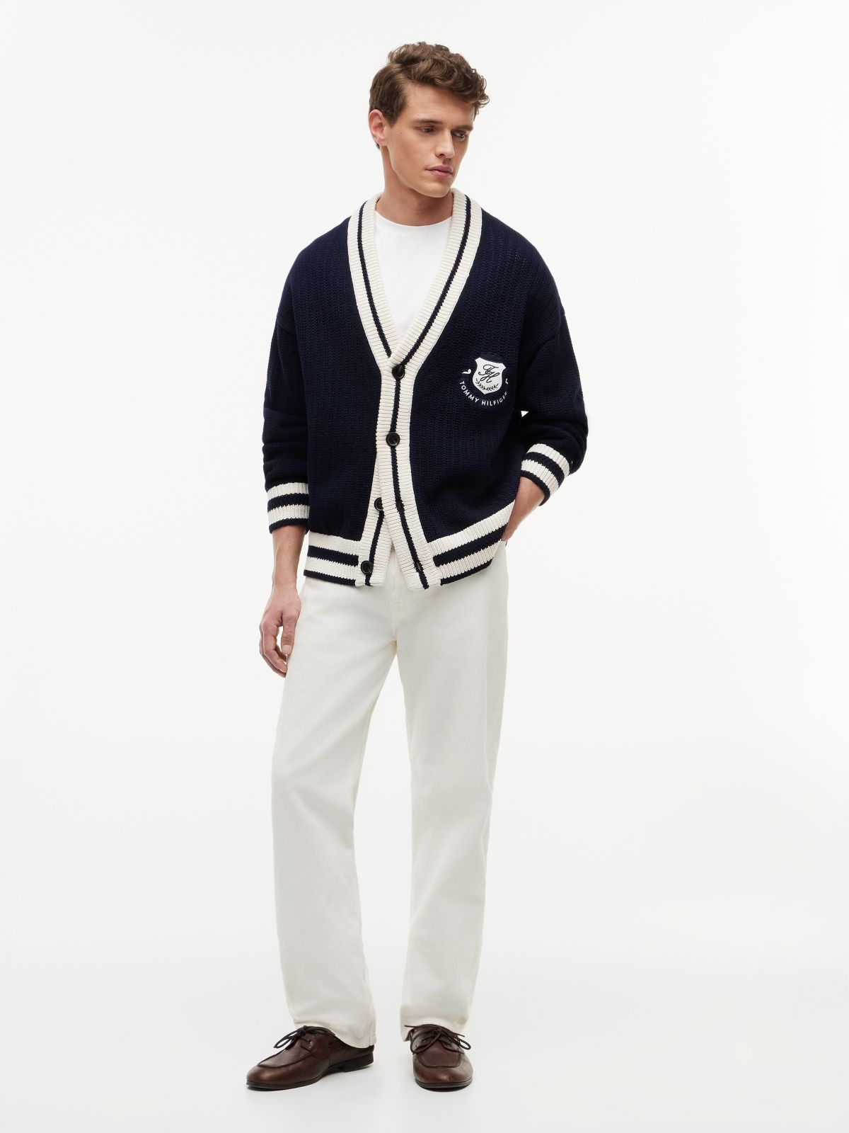 Garment-Dyed Loose Jean — White