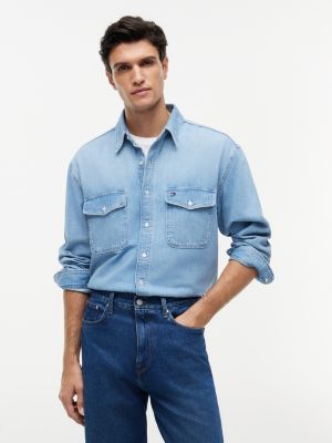 Relaxed Fit Denim Shirt, Ted Blue