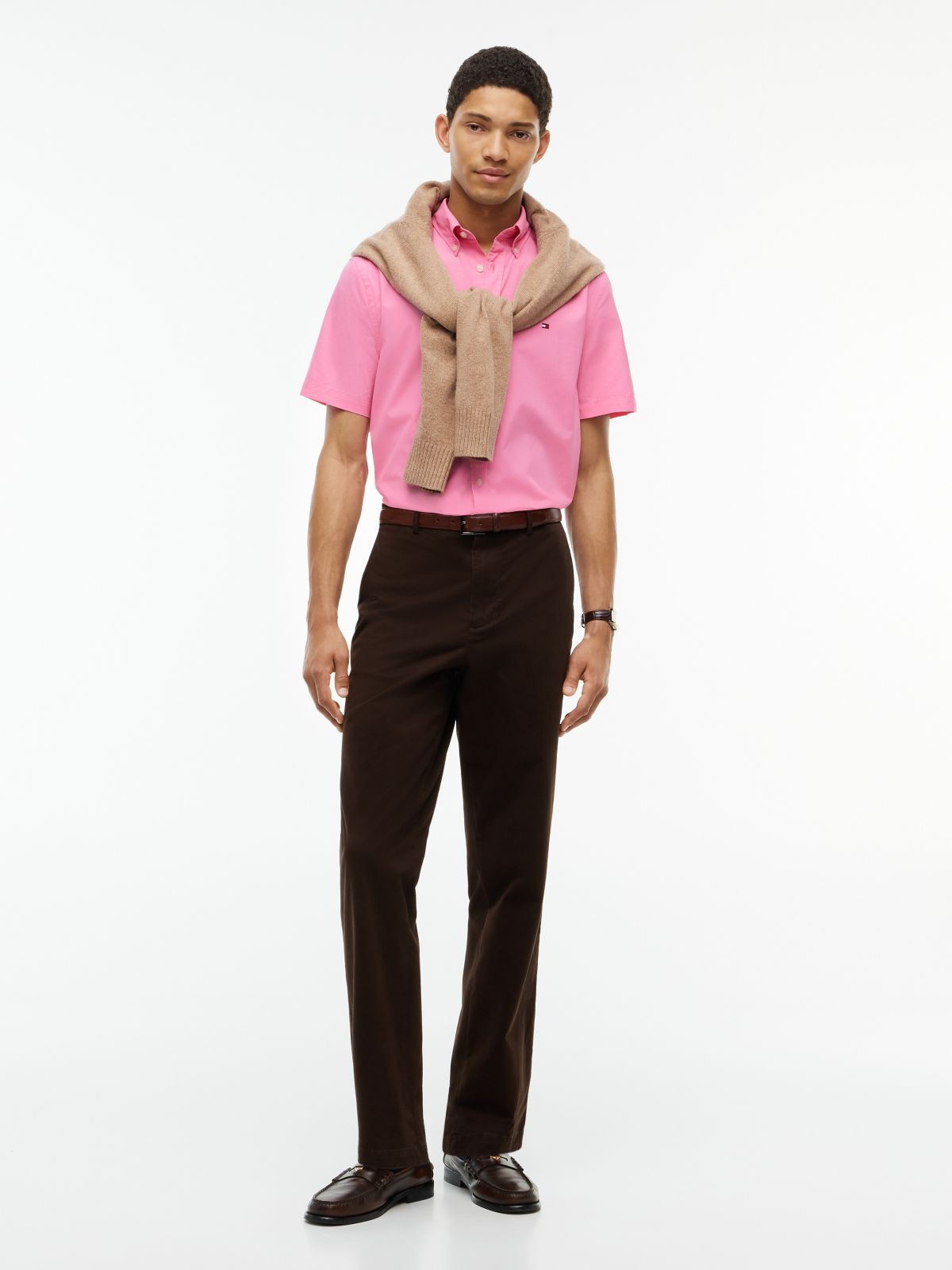 Regular Fit Short-Sleeve Shirt — Blush