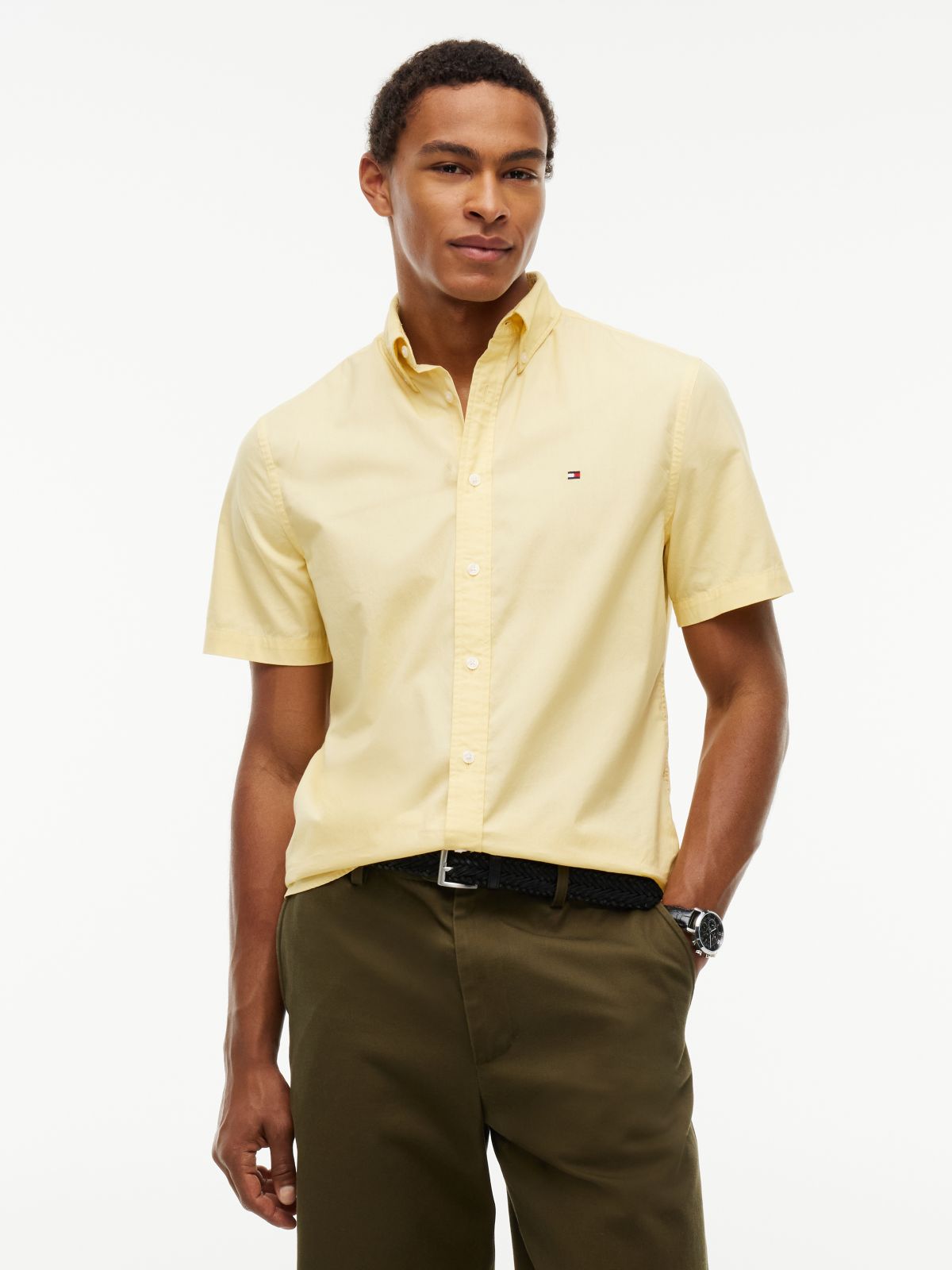 Regular Fit Short-Sleeve Shirt — Light Daffodil