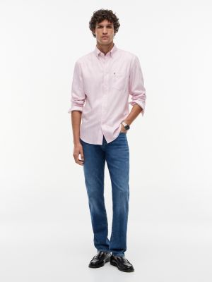 Мужские рубашки Tommy Hilfiger TH Performance Striped Oxford Shirt — фото 2