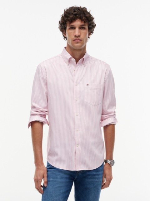 Мужские рубашки Tommy Hilfiger TH Performance Striped Oxford Shirt