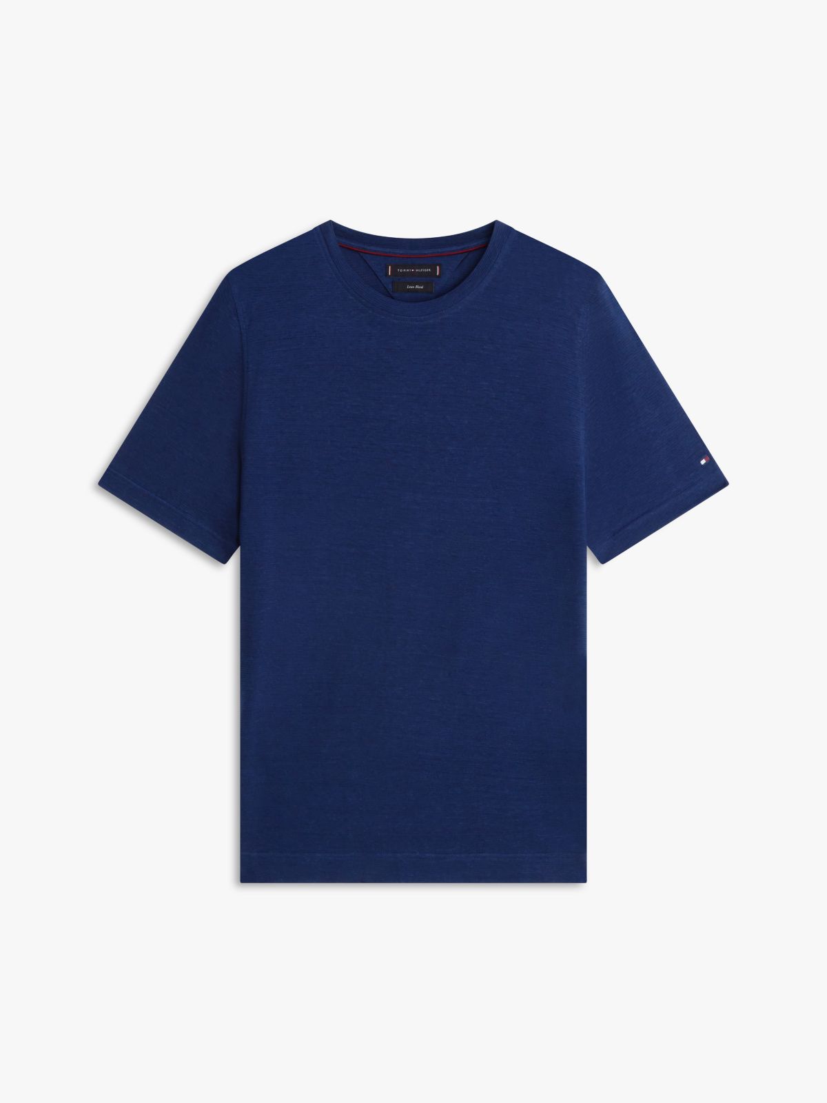 New York Label Cotton-Linen T-Shirt — Navy