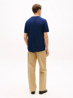 New York Label Cotton-Linen T-Shirt — Navy 4