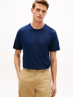 New York Label Cotton-Linen T-Shirt — Navy 1