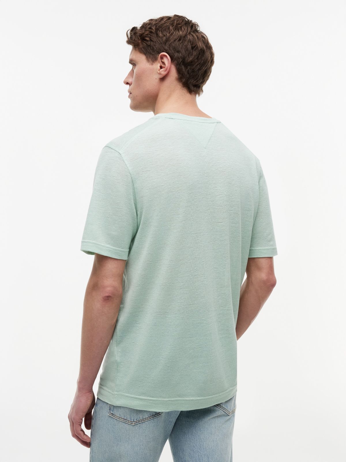 New York Label Cotton-Linen T-Shirt — Crushed Mint