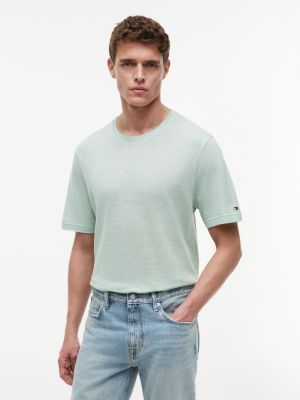 New York Label Cotton-Linen T-Shirt, Crushed Mint