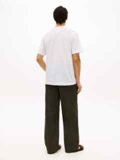 New York Label Cotton-Linen T-Shirt — White 4