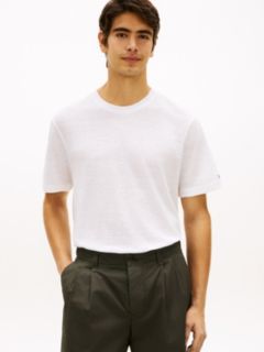 New York Label Cotton-Linen T-Shirt — White 1