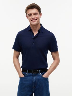 New York Label Cotton-Linen Blend Polo